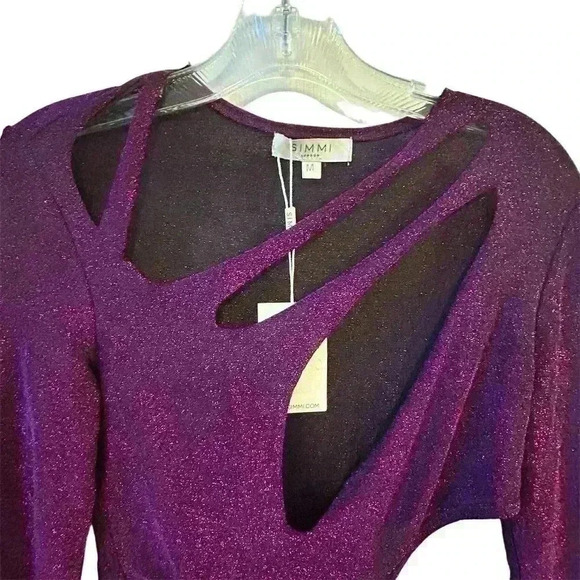 Simmi Women's Asymmetrical Cutout Mini Dress Purple Size M - Picture 8 of 16